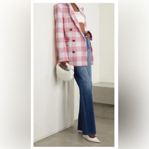 Balmain double-breasted jacket in checked bouclé fabric NWT - Picture 1 of 13